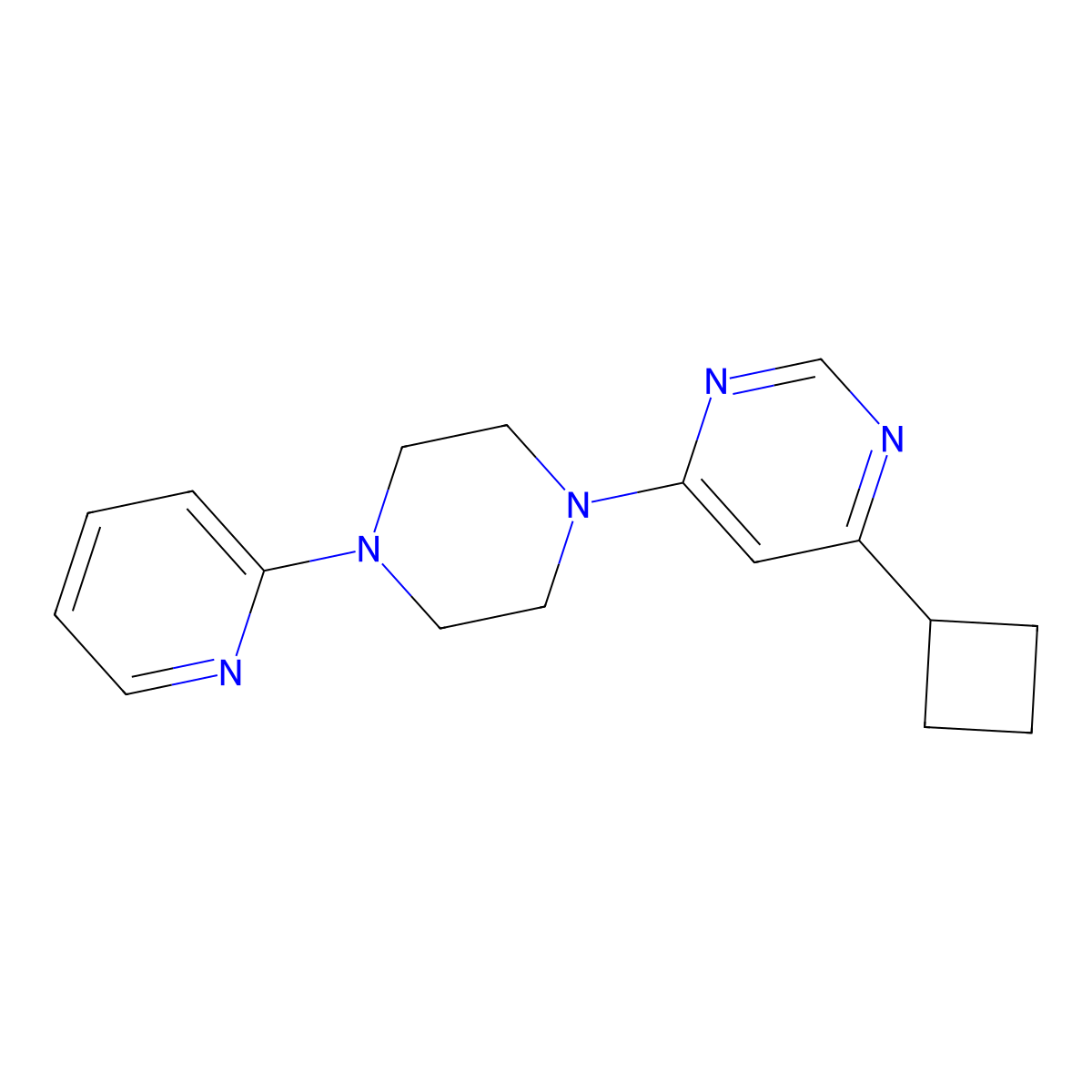 4-Cyclobutyl-6-[4-(pyridin-2-yl)piperazin-1-yl]pyrimidine molecular structure, CAS 2329291-71-4