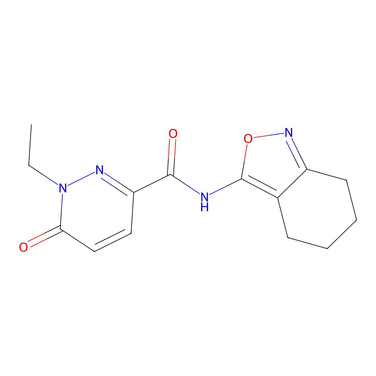 1-ethyl-6-oxo-N-(4,5,6,7-tetrahydro-2,1-benzoxazol-3-yl)-1,6-dihydropyridazine-3-carboxamide molecular structure, CAS 2329292-40-0