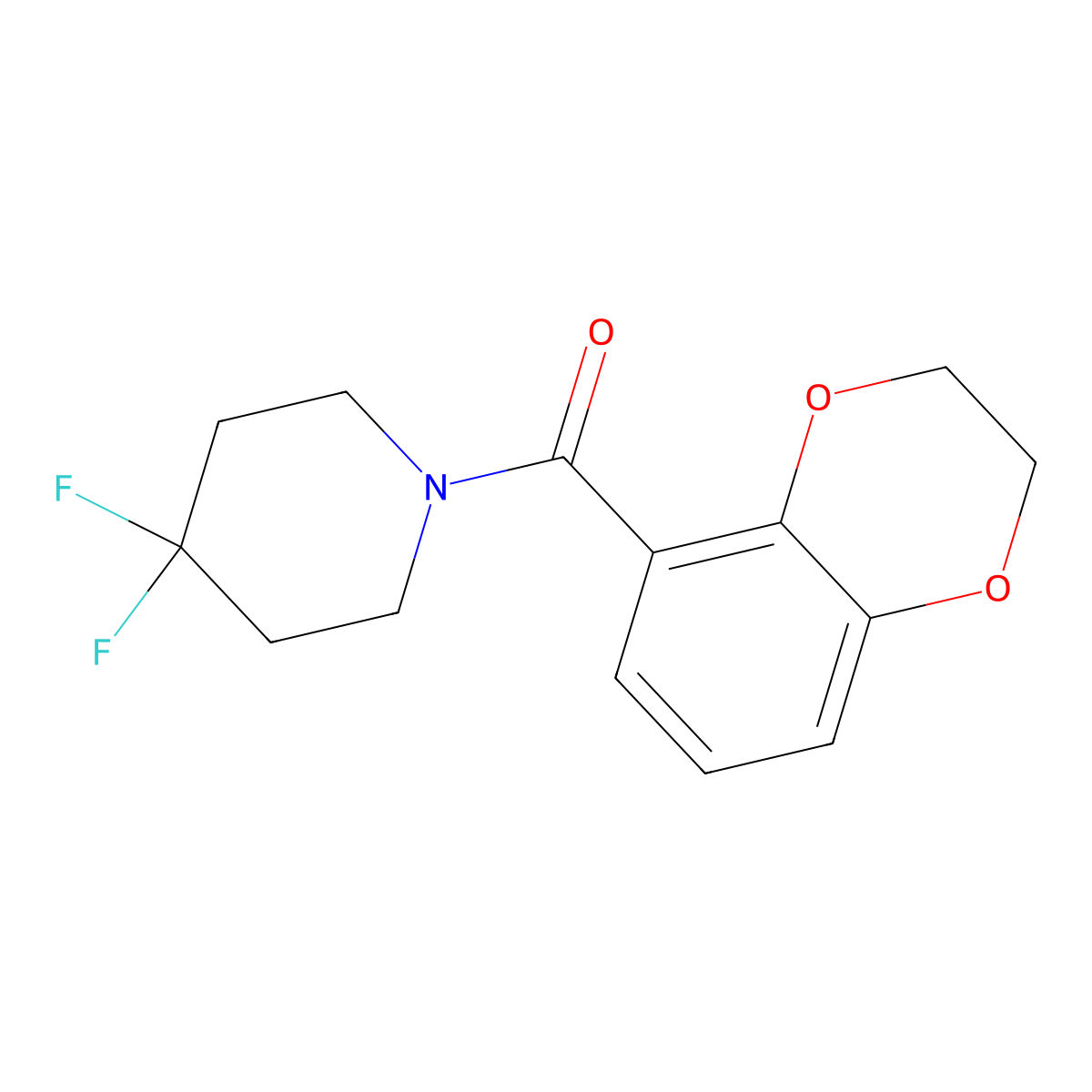 1-(2,3-Dihydro-1,4-benzodioxine-5-carbonyl)-4,4-difluoropiperidine molecular structure, CAS 2329293-40-3