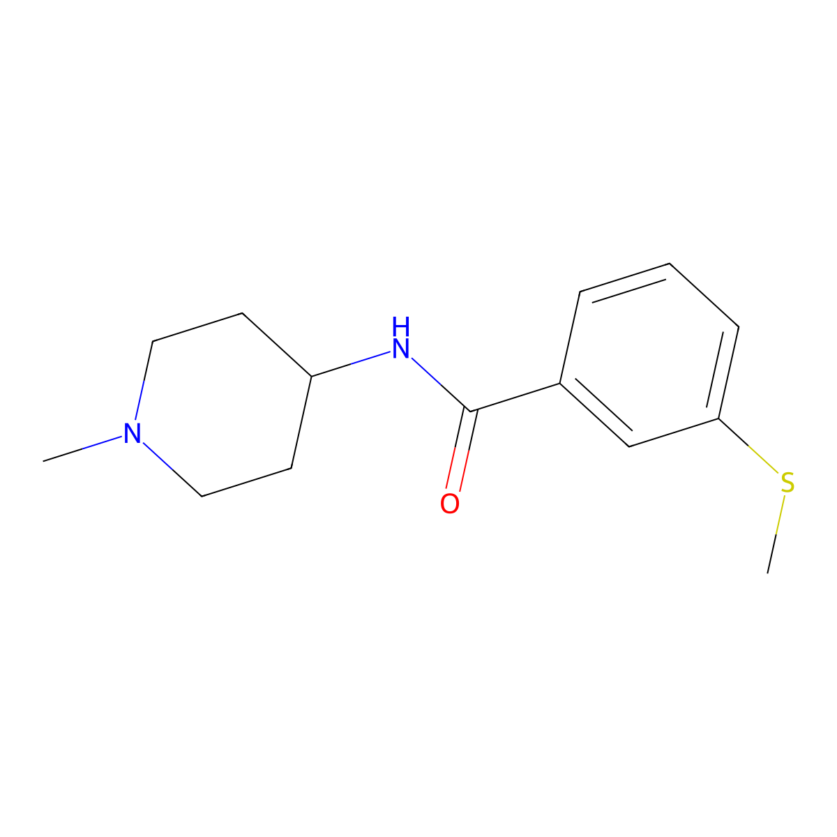N-(1-methylpiperidin-4-yl)-3-(methylsulfanyl)benzamide molecular structure, CAS 2329293-42-5
