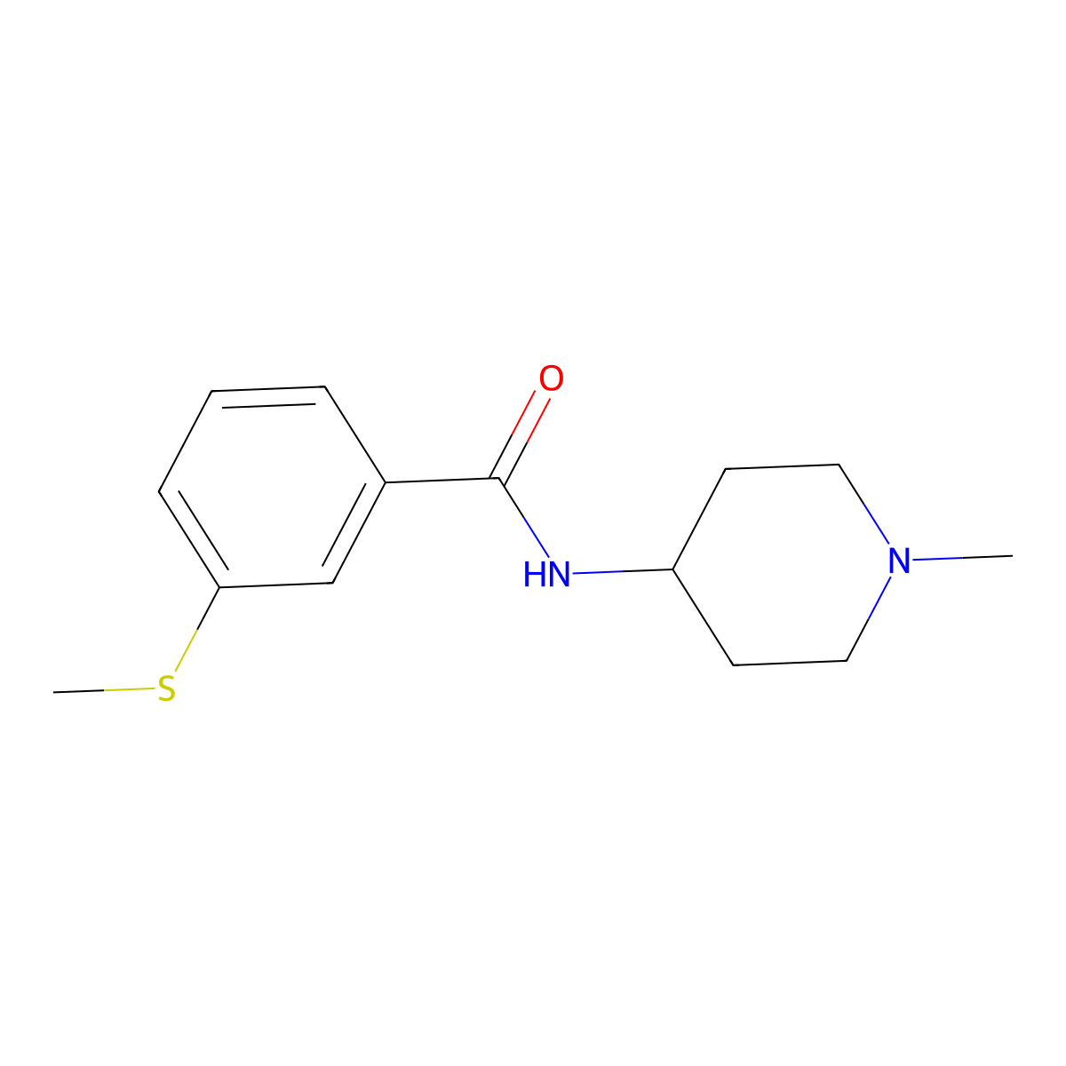 N-(1-methylpiperidin-4-yl)-3-(methylsulfanyl)benzamide molecular structure, CAS 2329293-42-5