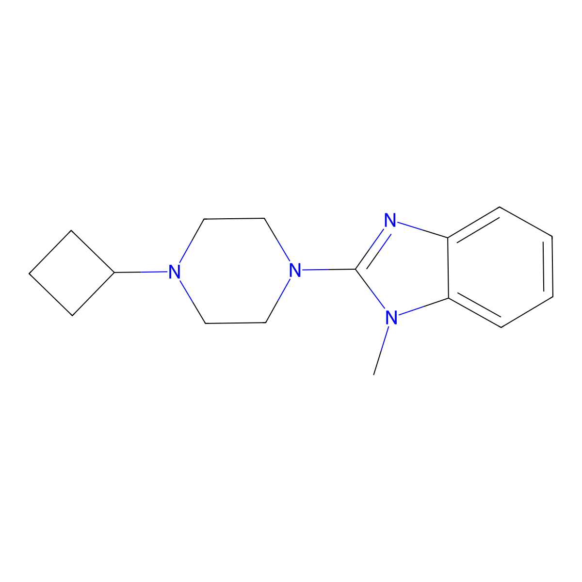 2-(4-cyclobutylpiperazin-1-yl)-1-methyl-1H-1,3-benzodiazole molecular structure, CAS 2329295-25-0