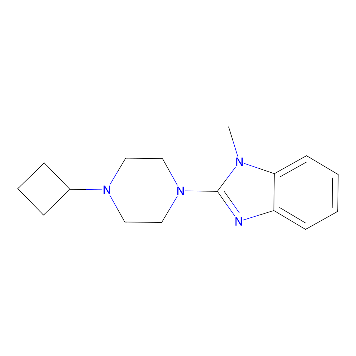 2-(4-cyclobutylpiperazin-1-yl)-1-methyl-1H-1,3-benzodiazole molecular structure, CAS 2329295-25-0