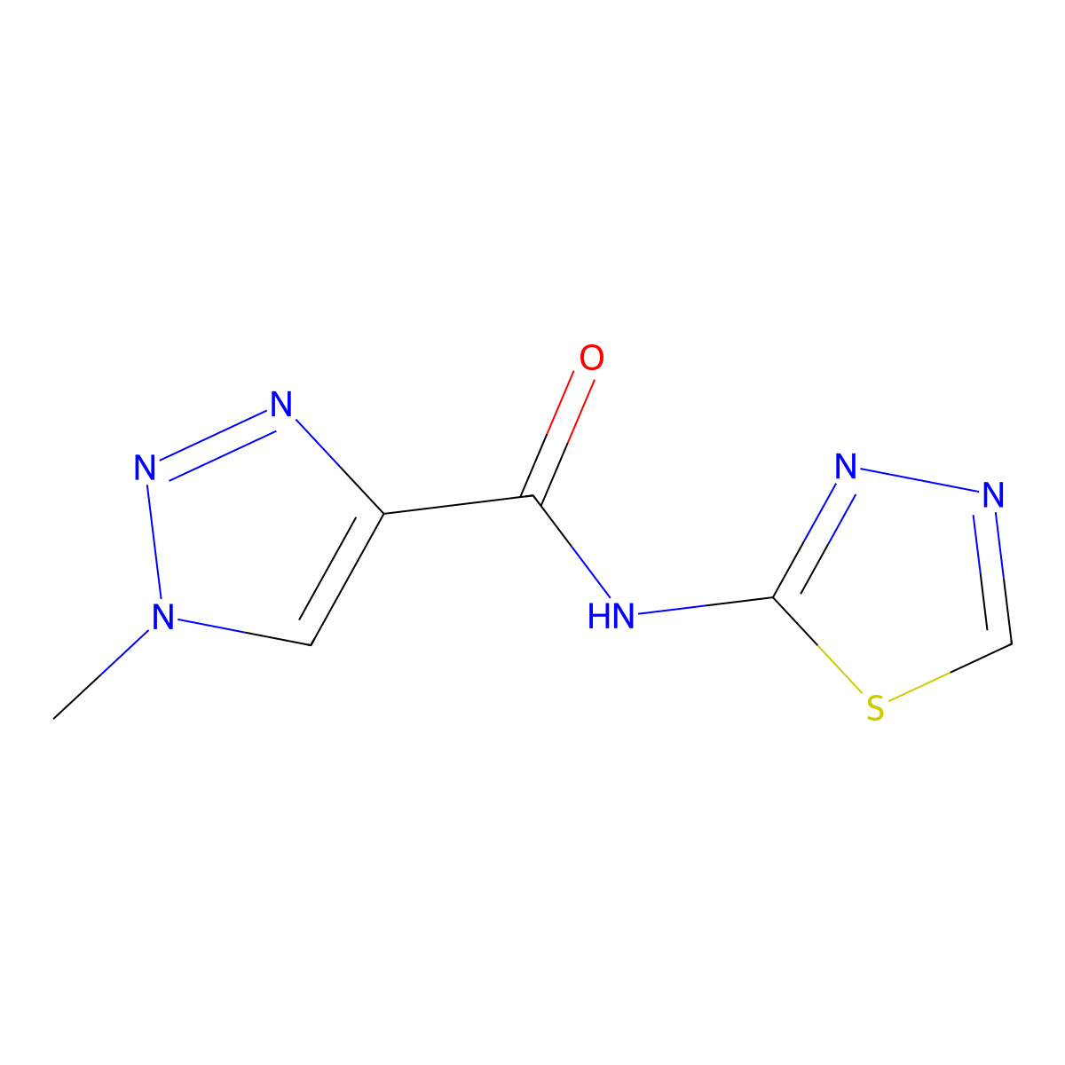 1-methyl-N-(1,3,4-thiadiazol-2-yl)-1H-1,2,3-triazole-4-carboxamide molecular structure, CAS 2329296-27-5