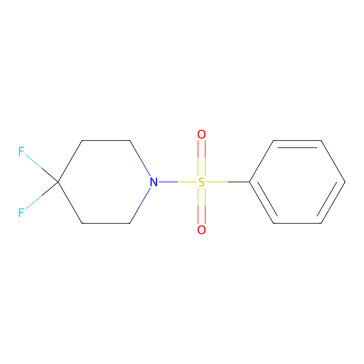 1-(Benzenesulfonyl)-4,4-difluoropiperidine molecular structure, CAS 2329297-80-3