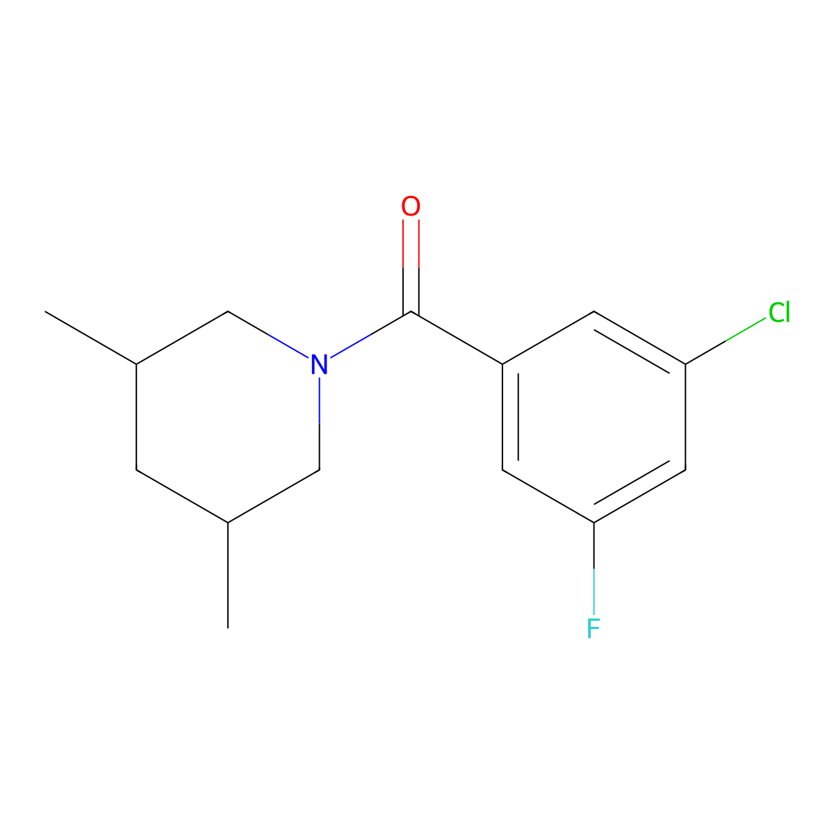 (3-Chloro-5-fluorophenyl)(3,5-dimethylpiperidin-1-yl)methanone molecular structure, CAS 2329298-28-2
