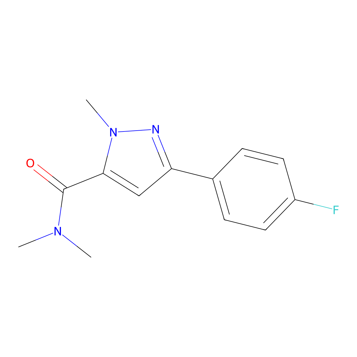 3-(4-fluorophenyl)-N,N,1-trimethyl-1H-pyrazole-5-carboxamide molecular structure, CAS 2329298-78-2