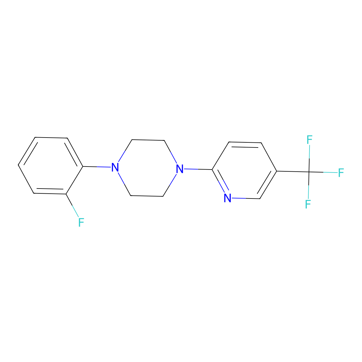 1-(2-Fluorophenyl)-4-[5-(trifluoromethyl)pyridin-2-yl]piperazine molecular structure, CAS 2329299-70-7
