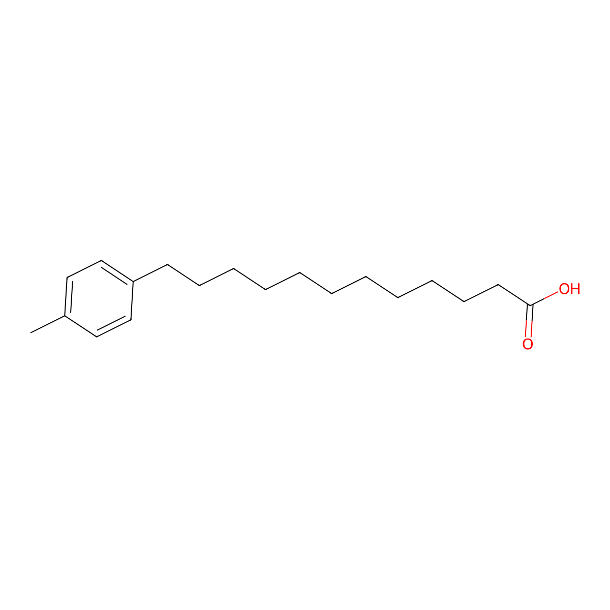 12-(4-Methylphenyl)dodecanoic acid molecular structure, CAS 23293-68-7