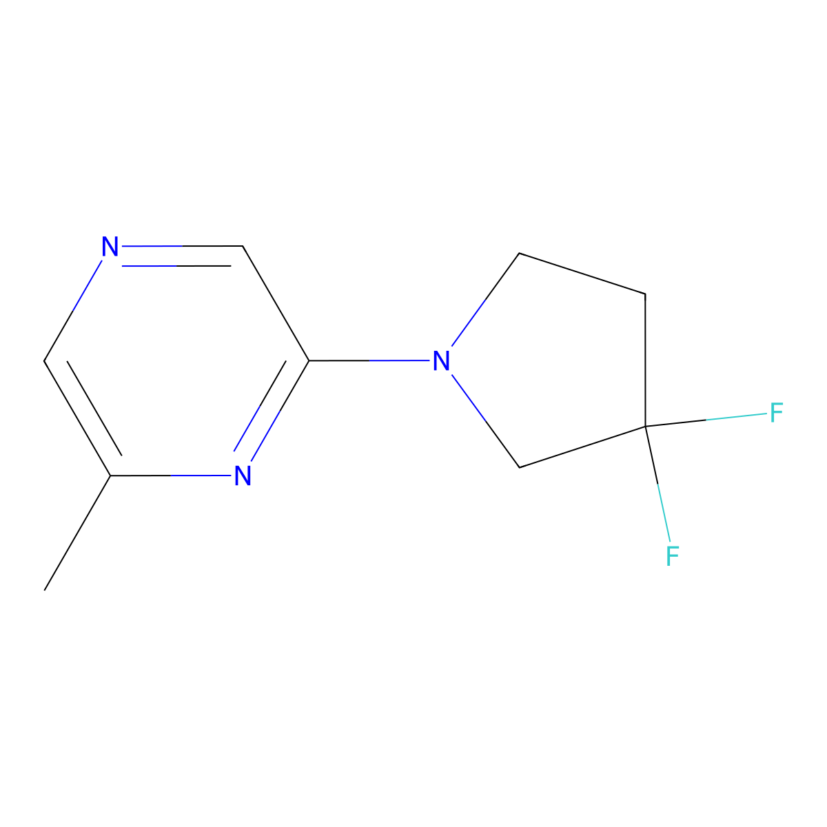 2-(3,3-Difluoropyrrolidin-1-yl)-6-methylpyrazine molecular structure, CAS 2329304-09-6