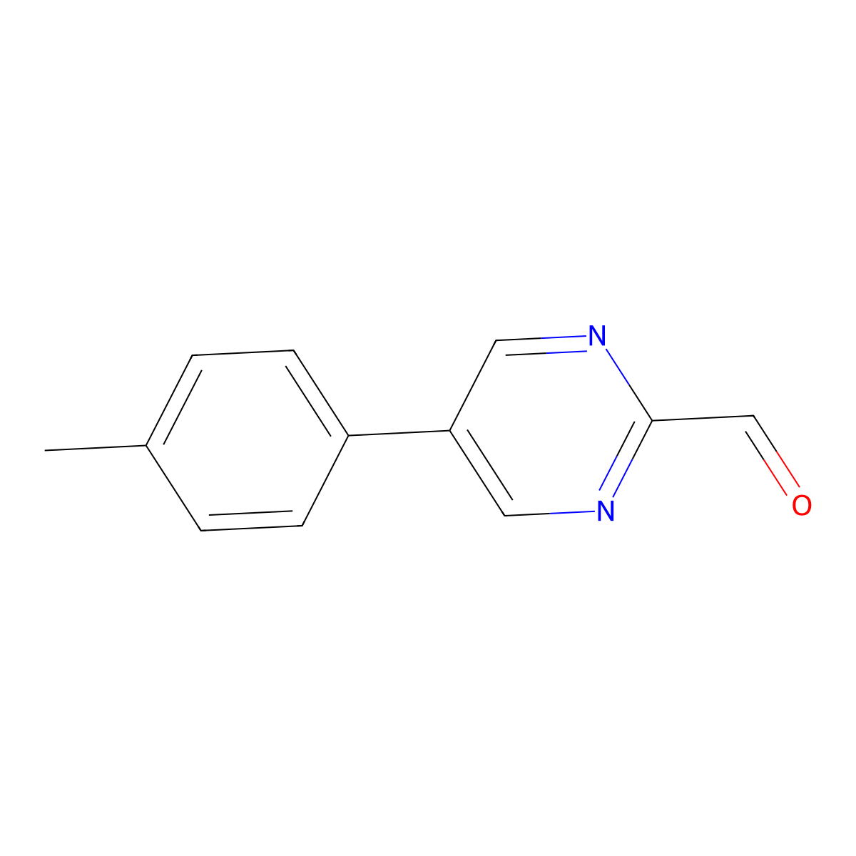 5-(4-Methylphenyl)pyrimidine-2-carbaldehyde molecular structure, CAS 2329304-77-8