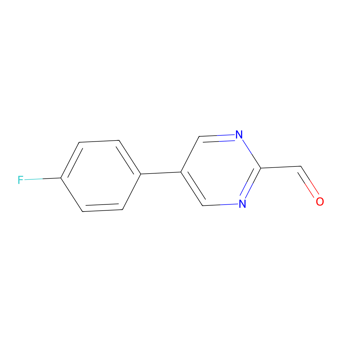 5-(4-Fluorophenyl)pyrimidine-2-carbaldehyde molecular structure, CAS 2329304-78-9