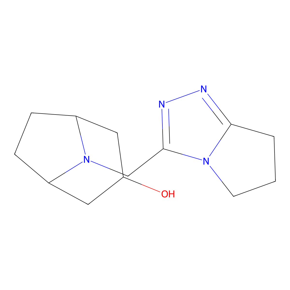 8-({5H,6H,7H-pyrrolo[2,1-c][1,2,4]triazol-3-yl}methyl)-8-azabicyclo[3.2.1]octan-3-ol molecular structure, CAS 2329305-61-3