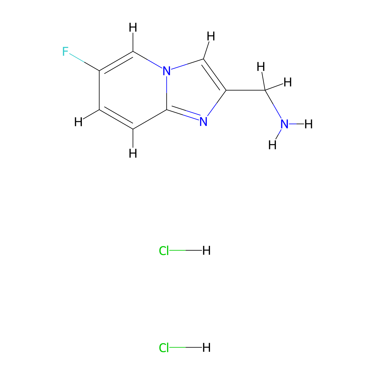 1-{6-Fluoroimidazo[1,2-a]pyridin-2-yl}methanamine dihydrochloride molecular structure, CAS 2329305-66-8