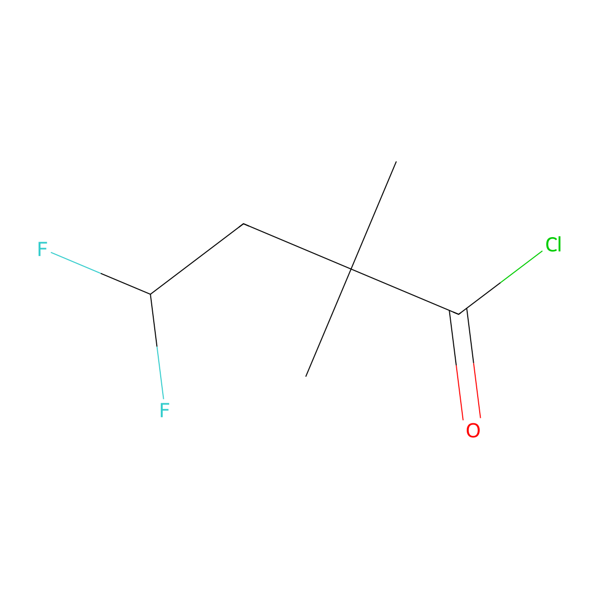 4,4-Difluoro-2,2-dimethylbutanoyl chloride molecular structure, CAS 2329305-81-7