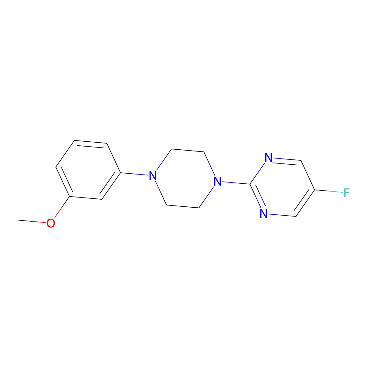 5-Fluoro-2-[4-(3-methoxyphenyl)piperazin-1-yl]pyrimidine molecular structure, CAS 2329310-68-9