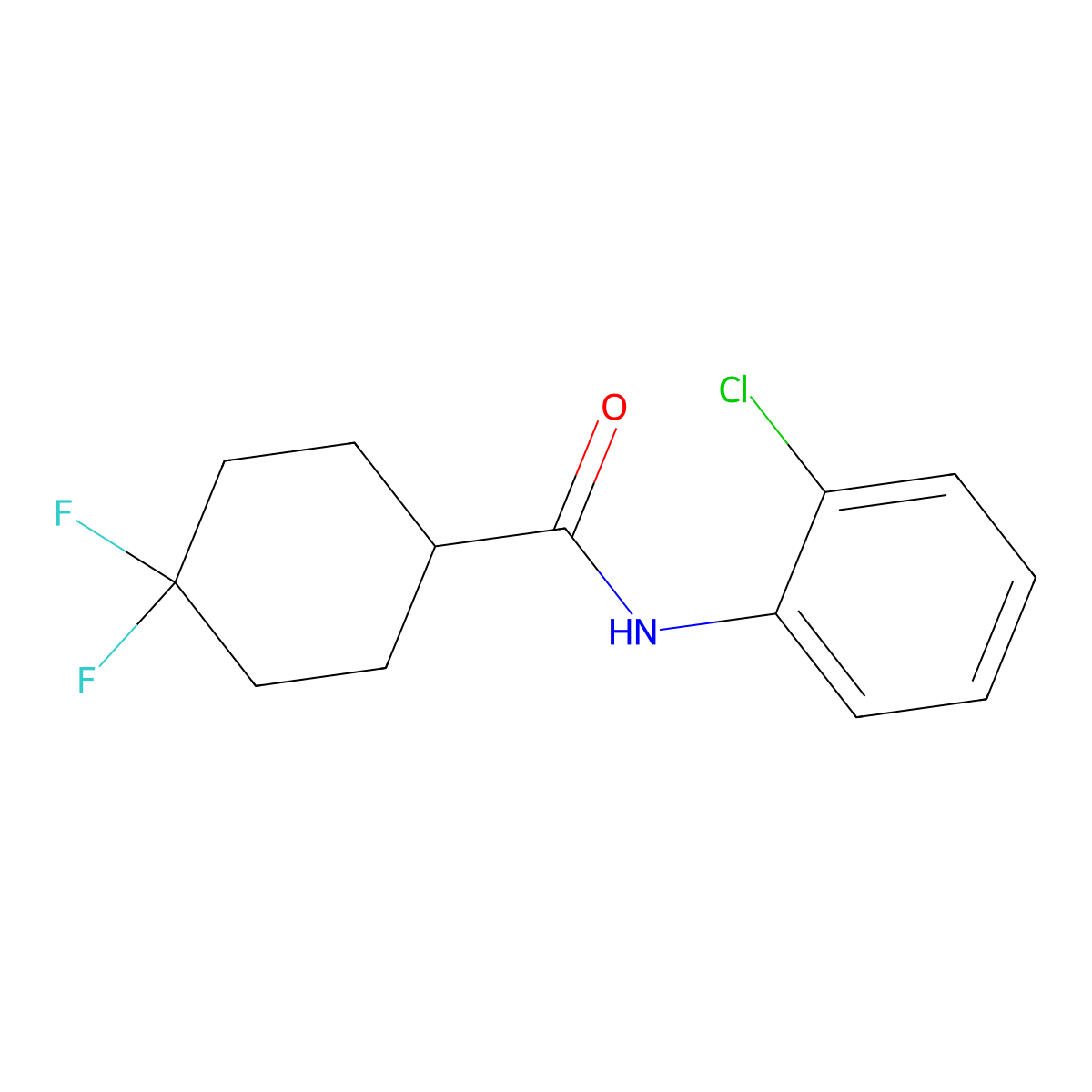 N-(2-chlorophenyl)-4,4-difluorocyclohexane-1-carboxamide molecular structure, CAS 2329310-74-7