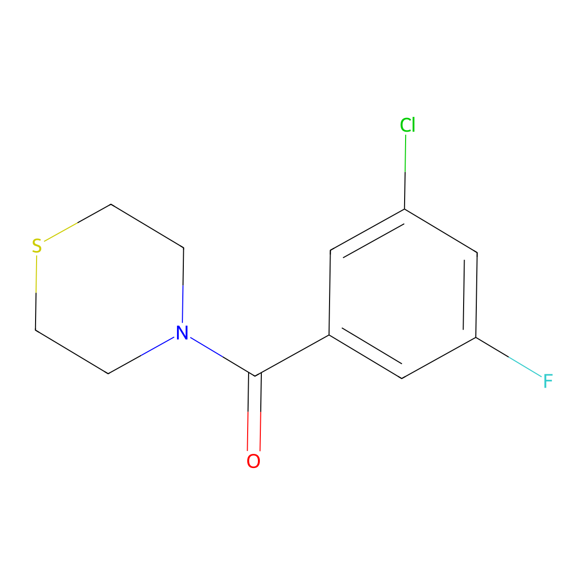 4-(3-Chloro-5-fluorobenzoyl)thiomorpholine molecular structure, CAS 2329313-08-6