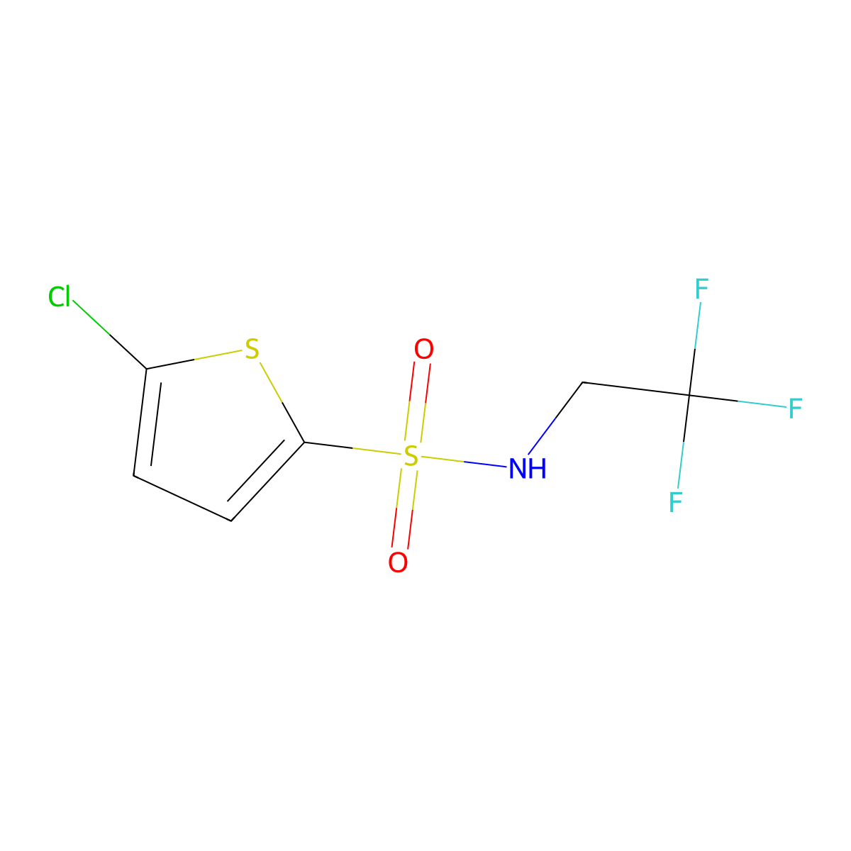 5-Chloro-N-(2,2,2-trifluoroethyl)thiophene-2-sulfonamide molecular structure, CAS 2329313-41-7