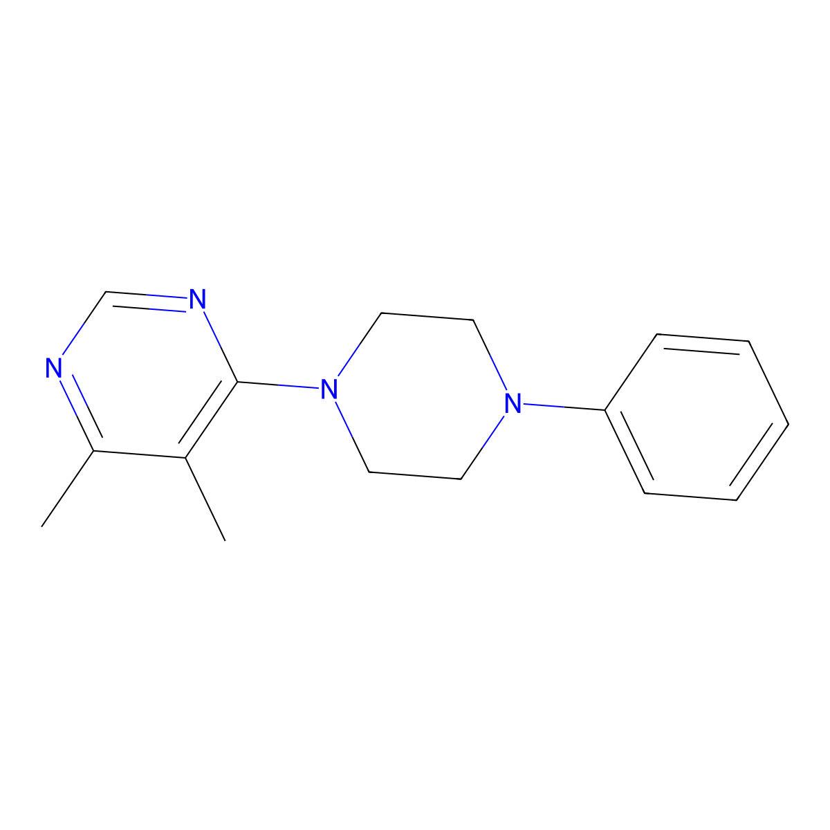 4,5-Dimethyl-6-(4-phenylpiperazin-1-yl)pyrimidine molecular structure, CAS 2329314-75-0