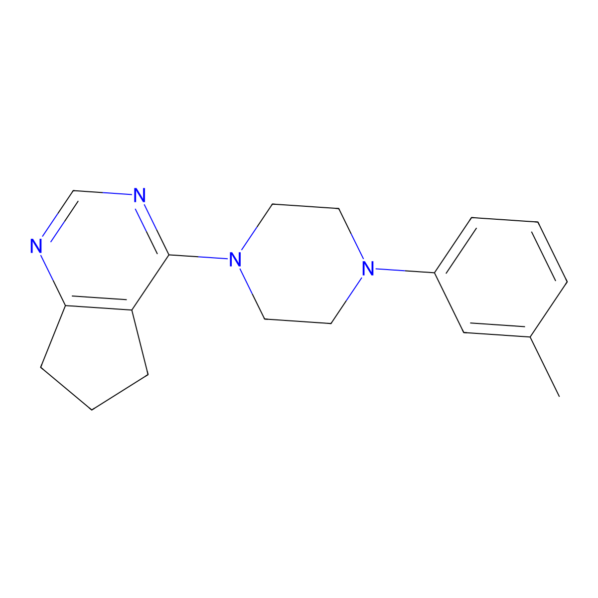 1-{5H,6H,7H-cyclopenta[d]pyrimidin-4-yl}-4-(3-methylphenyl)piperazine molecular structure, CAS 2329315-80-0