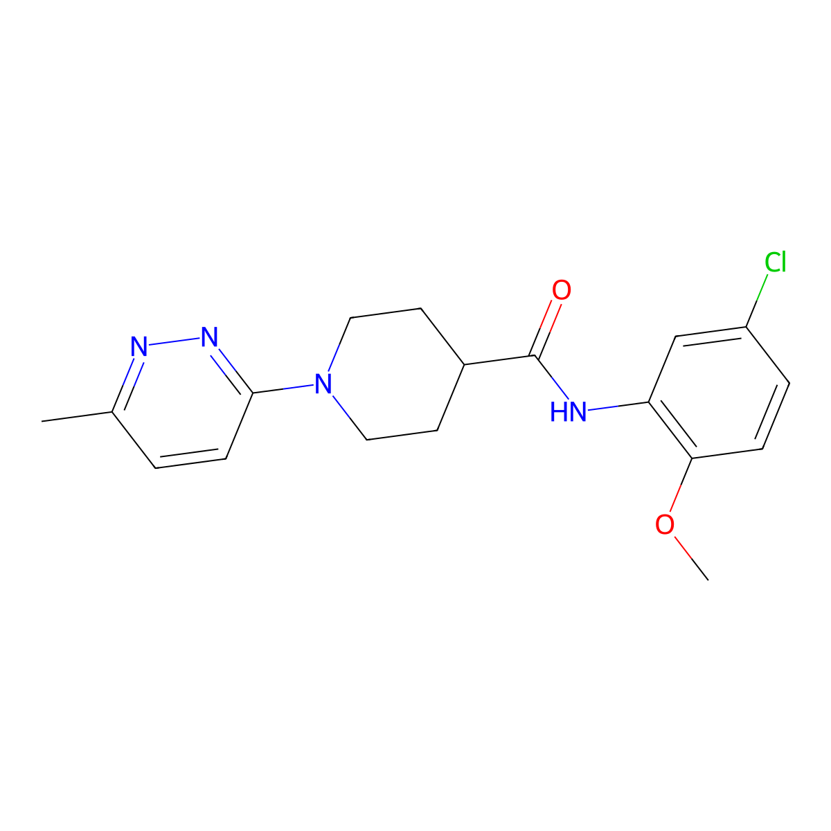 N-(5-chloro-2-methoxyphenyl)-1-(6-methylpyridazin-3-yl)piperidine-4-carboxamide molecular structure, CAS 2329316-22-3