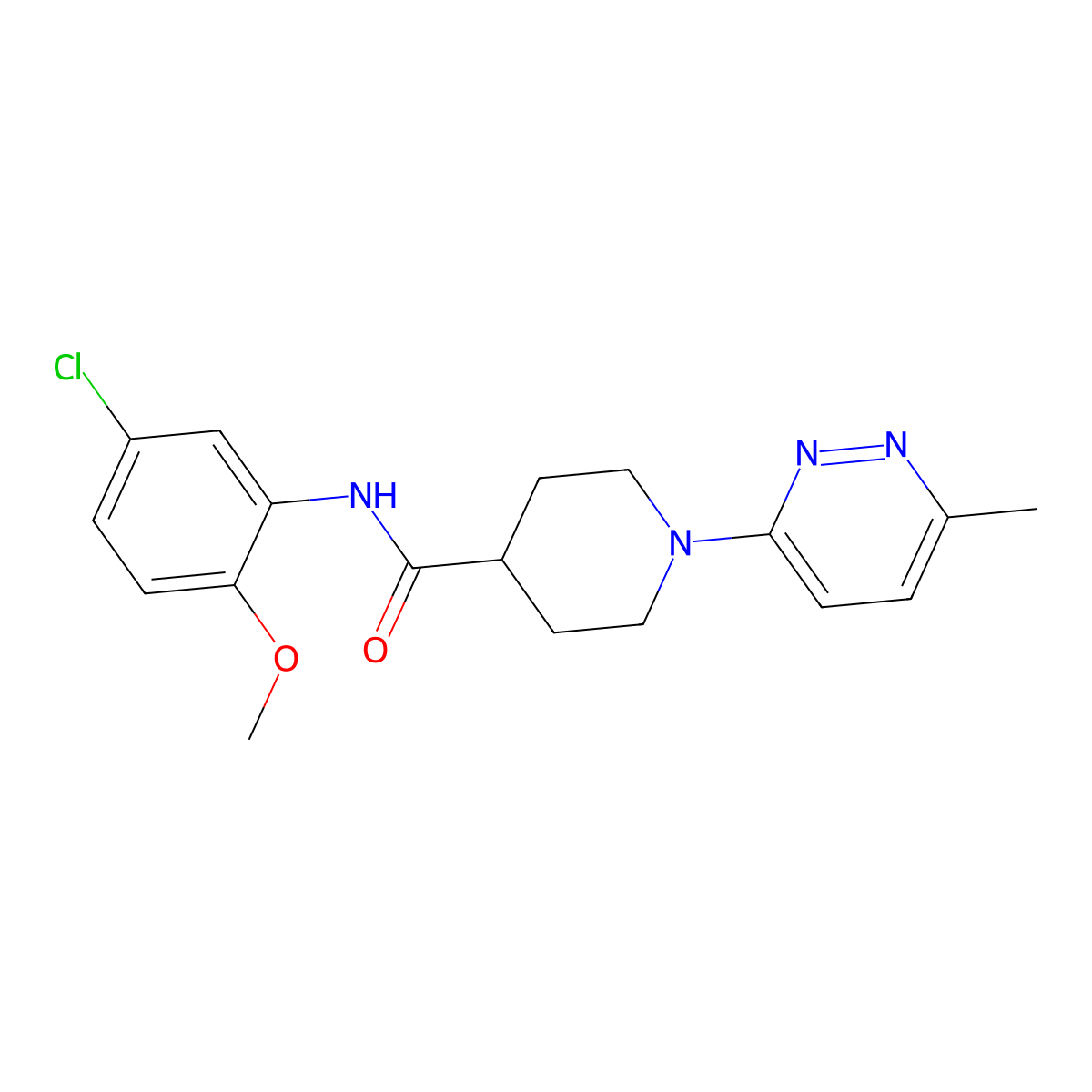 N-(5-chloro-2-methoxyphenyl)-1-(6-methylpyridazin-3-yl)piperidine-4-carboxamide molecular structure, CAS 2329316-22-3