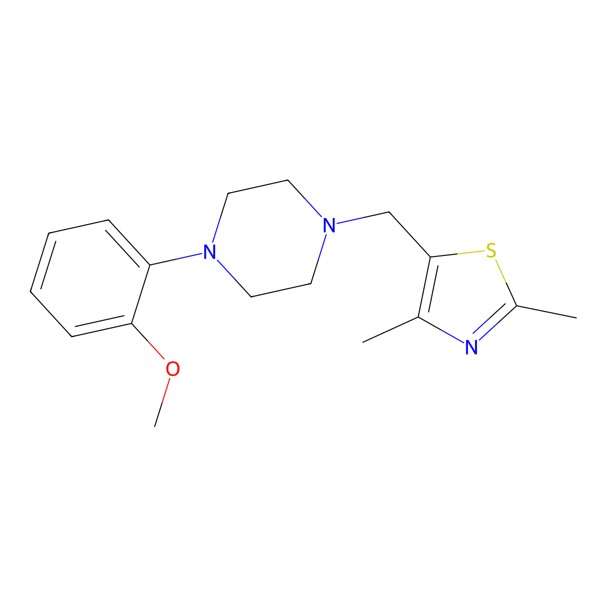 1-[(2,4-Dimethyl-1,3-thiazol-5-yl)methyl]-4-(2-methoxyphenyl)piperazine molecular structure, CAS 2329317-43-1