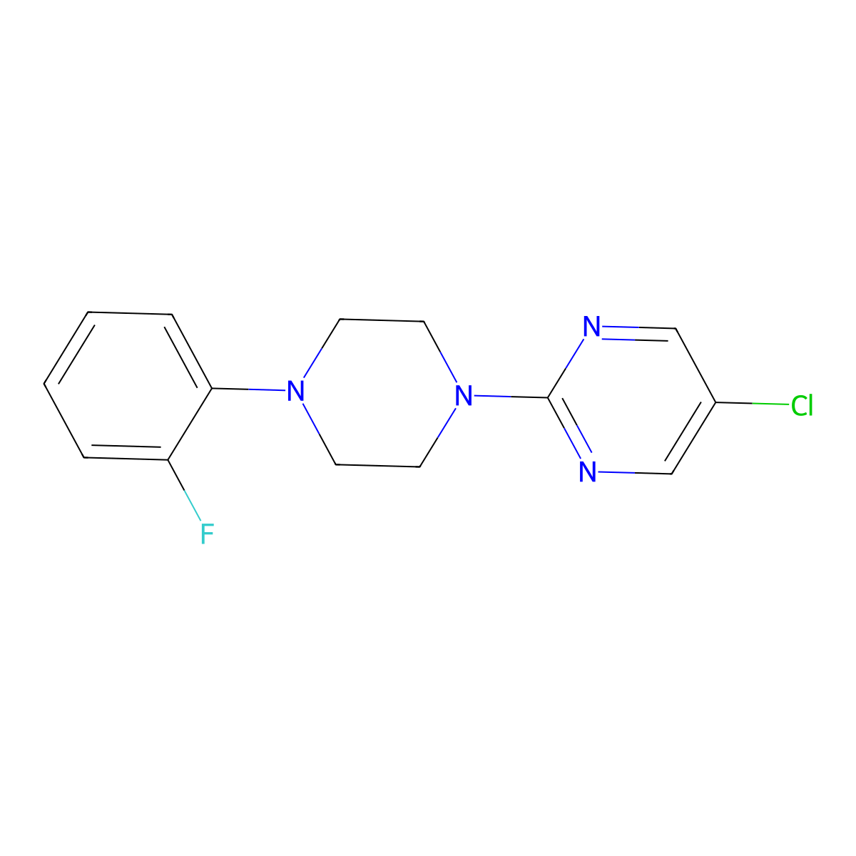 5-Chloro-2-[4-(2-fluorophenyl)piperazin-1-yl]pyrimidine molecular structure, CAS 2329317-56-6