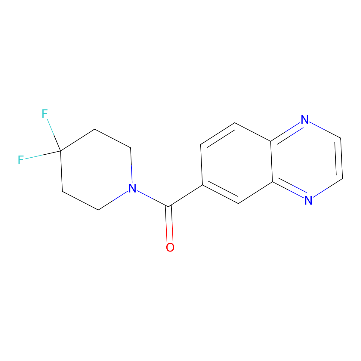 6-(4,4-Difluoropiperidine-1-carbonyl)quinoxaline molecular structure, CAS 2329320-40-1