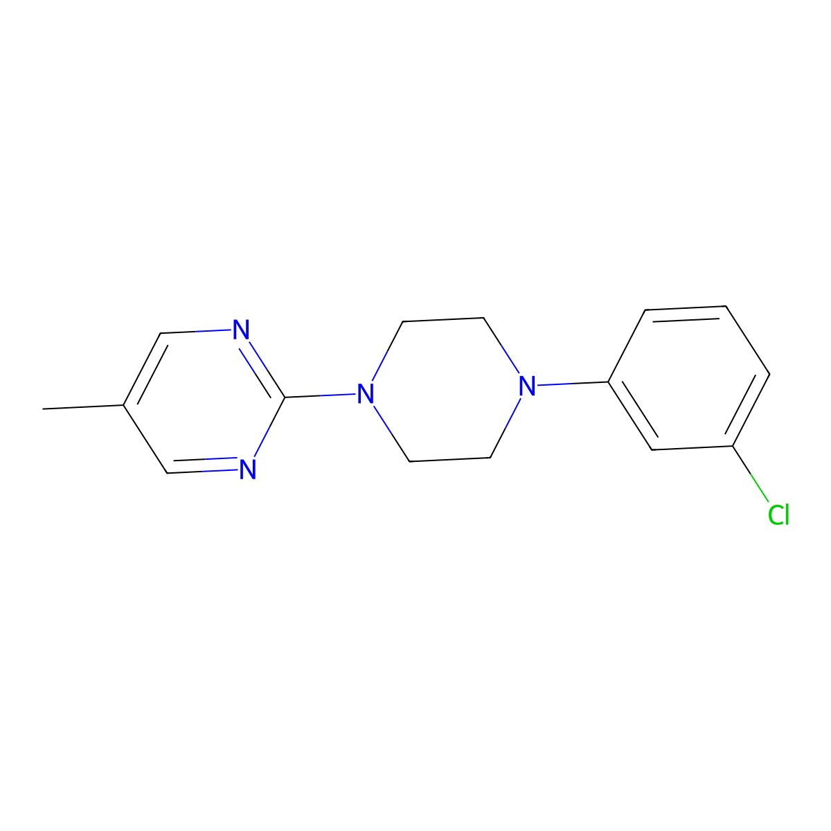 2-[4-(3-Chlorophenyl)piperazin-1-yl]-5-methylpyrimidine molecular structure, CAS 2329322-44-1