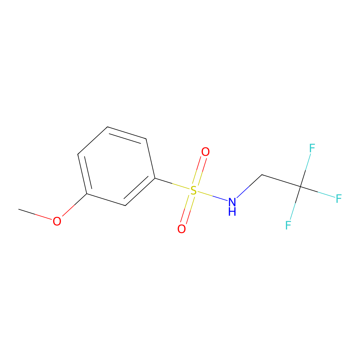 3-Methoxy-N-(2,2,2-trifluoroethyl)benzenesulfonamide molecular structure, CAS 2329323-01-3