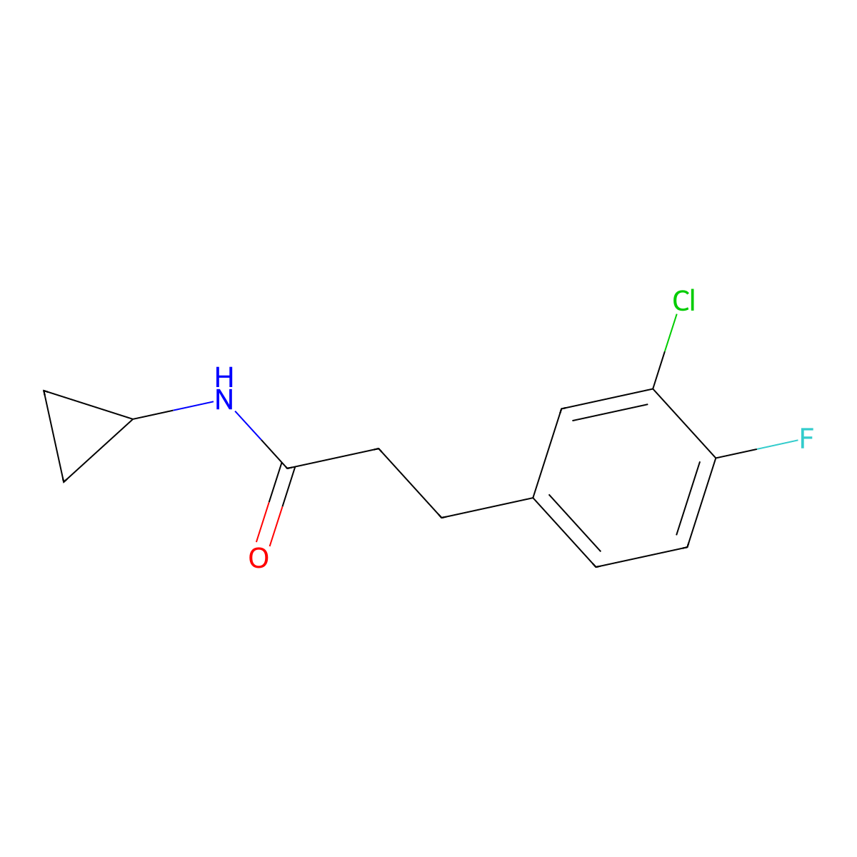 3-(3-Chloro-4-fluorophenyl)-N-cyclopropylpropanamide molecular structure, CAS 2329324-29-8