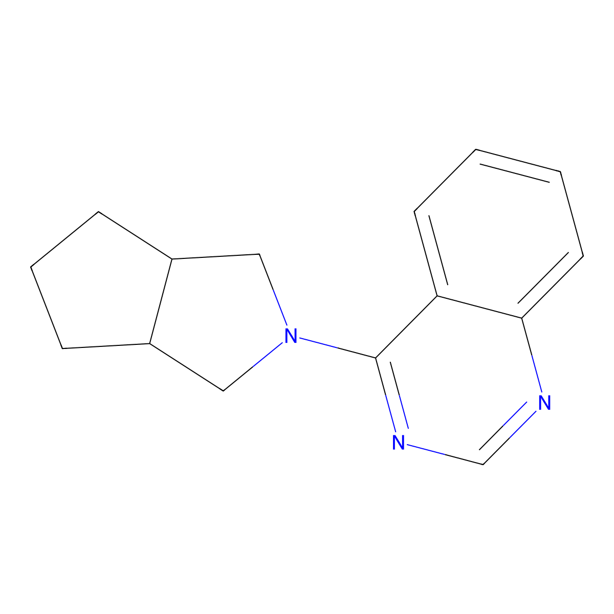 4-{Octahydrocyclopenta[c]pyrrol-2-yl}quinazoline molecular structure, CAS 2329324-42-5