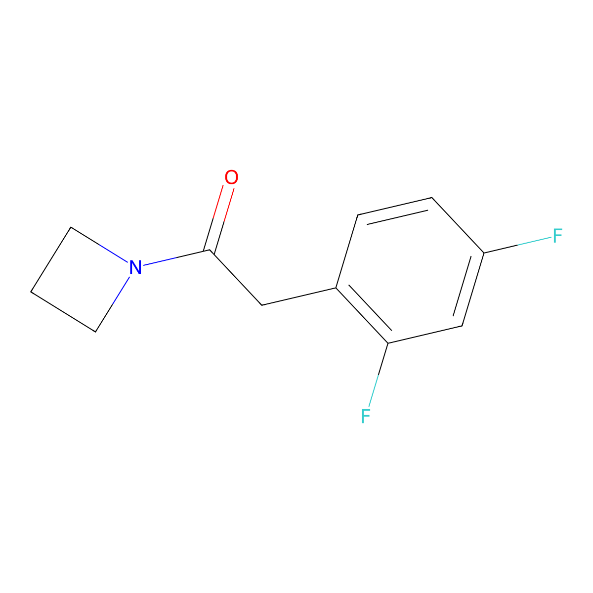 1-(Azetidin-1-yl)-2-(2,4-difluorophenyl)ethan-1-one molecular structure, CAS 2329324-44-7