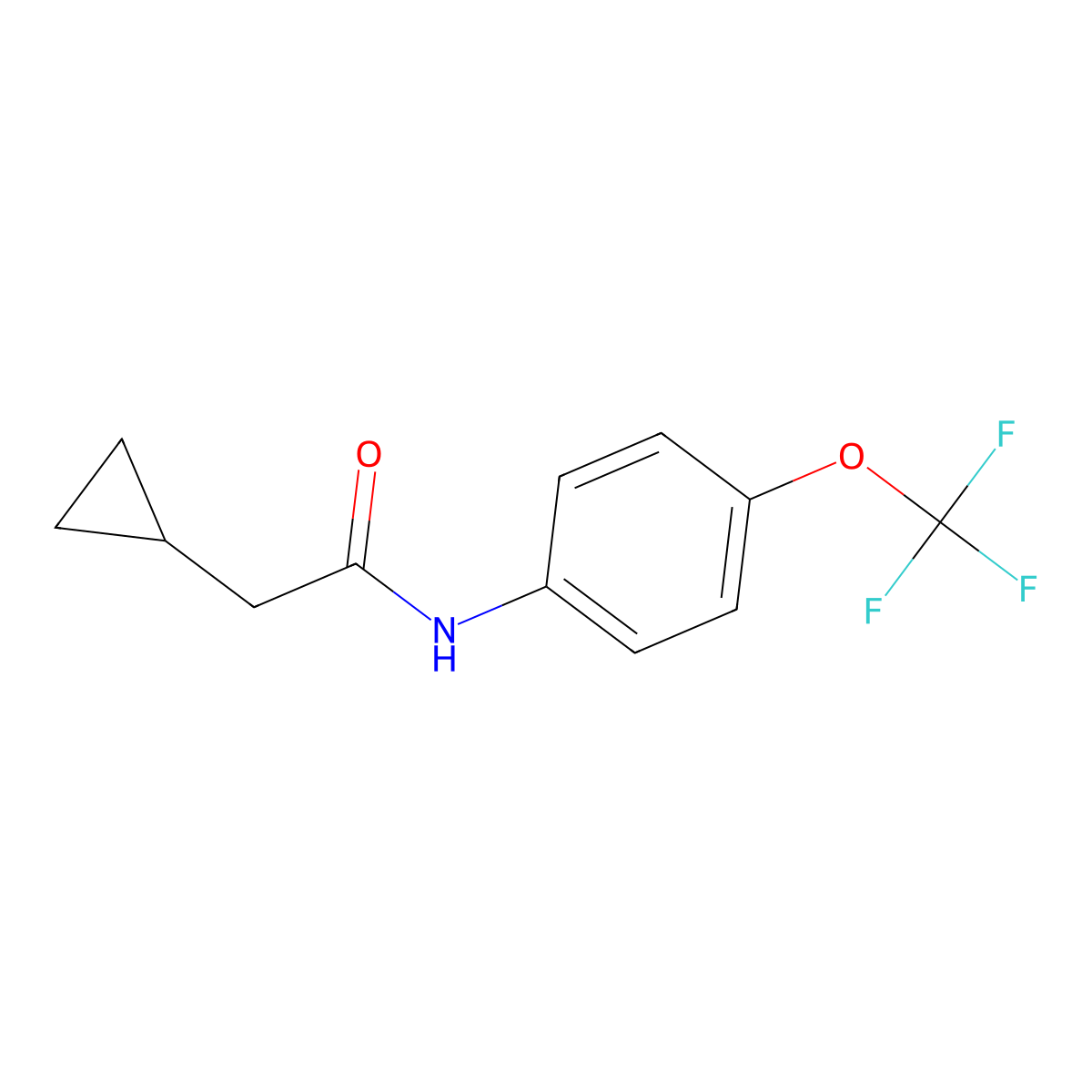 2-cyclopropyl-N-[4-(trifluoromethoxy)phenyl]acetamide molecular structure, CAS 2329324-58-3