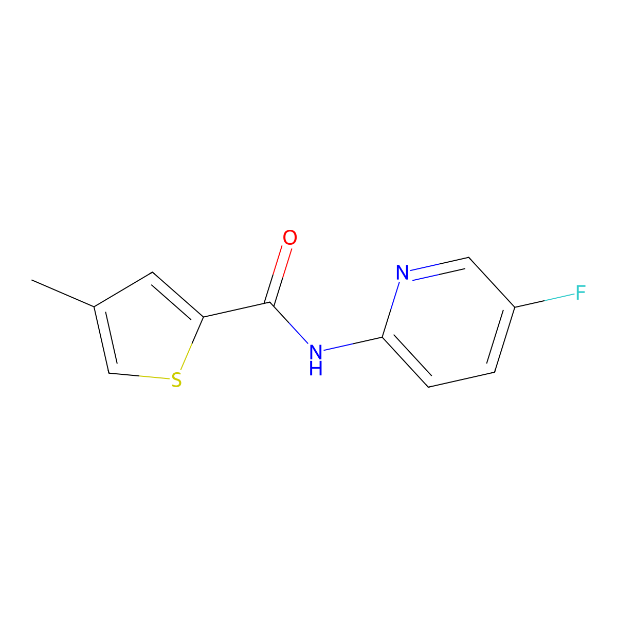 N-(5-fluoropyridin-2-yl)-4-methylthiophene-2-carboxamide molecular structure, CAS 2329324-84-5