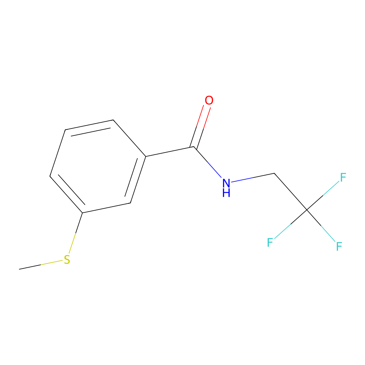 3-(methylsulfanyl)-N-(2,2,2-trifluoroethyl)benzamide molecular structure, CAS 2329325-90-6