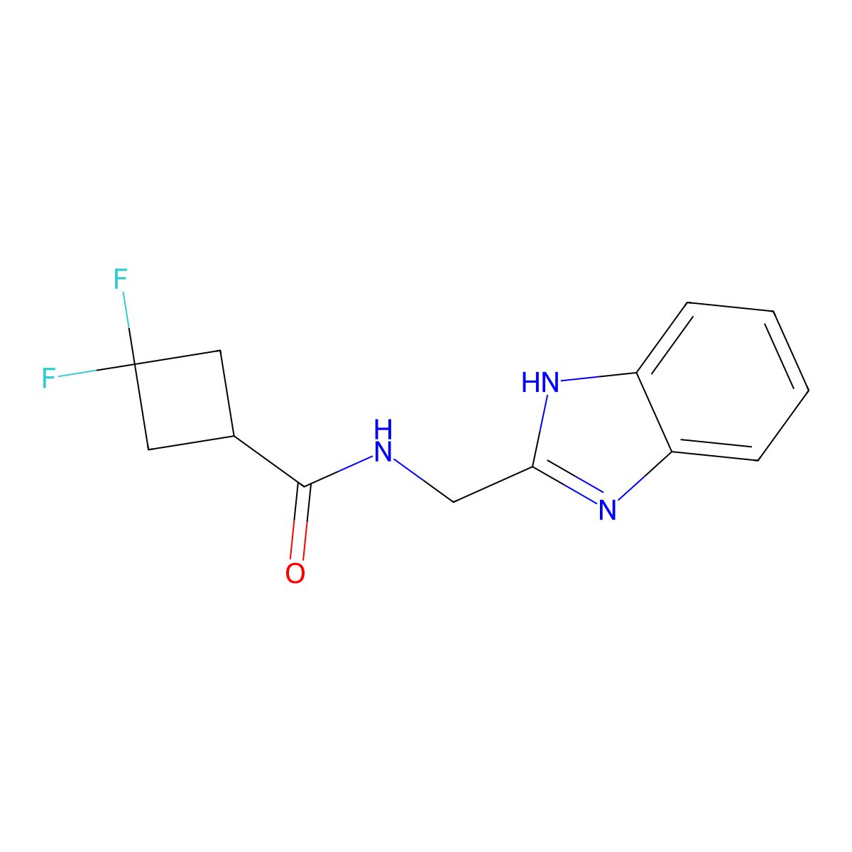 N-[(1H-1,3-benzodiazol-2-yl)methyl]-3,3-difluorocyclobutane-1-carboxamide molecular structure, CAS 2329327-71-9