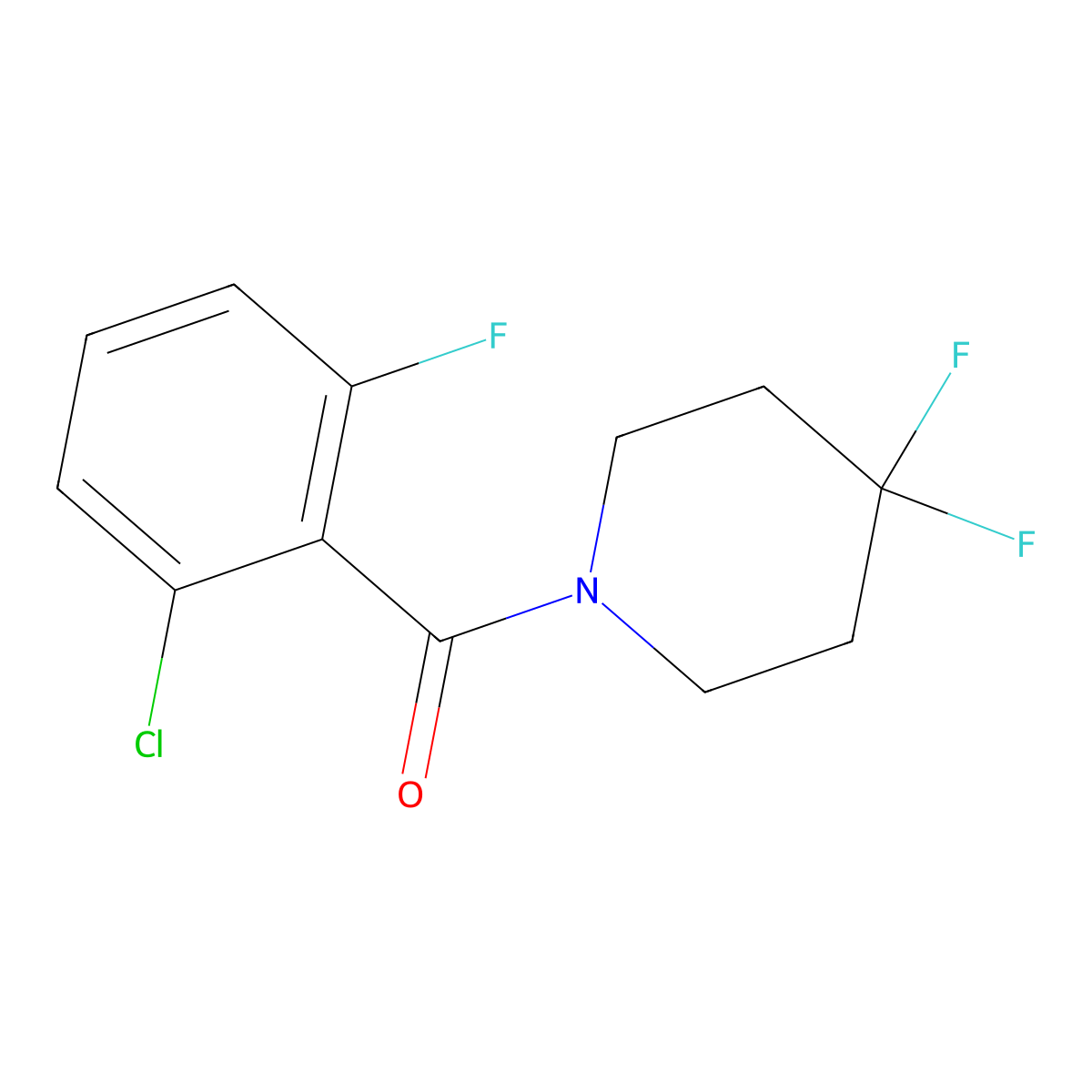 1-(2-Chloro-6-fluorobenzoyl)-4,4-difluoropiperidine molecular structure, CAS 2329327-84-4