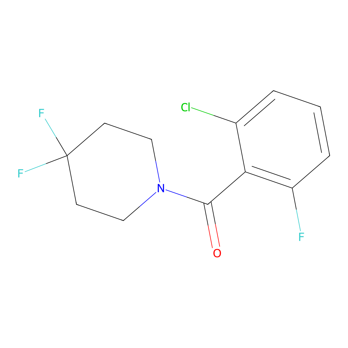 1-(2-Chloro-6-fluorobenzoyl)-4,4-difluoropiperidine molecular structure, CAS 2329327-84-4