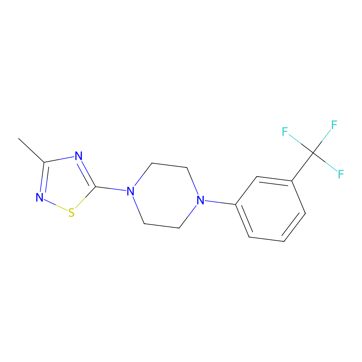 1-(3-Methyl-1,2,4-thiadiazol-5-yl)-4-[3-(trifluoromethyl)phenyl]piperazine molecular structure, CAS 2329330-23-4