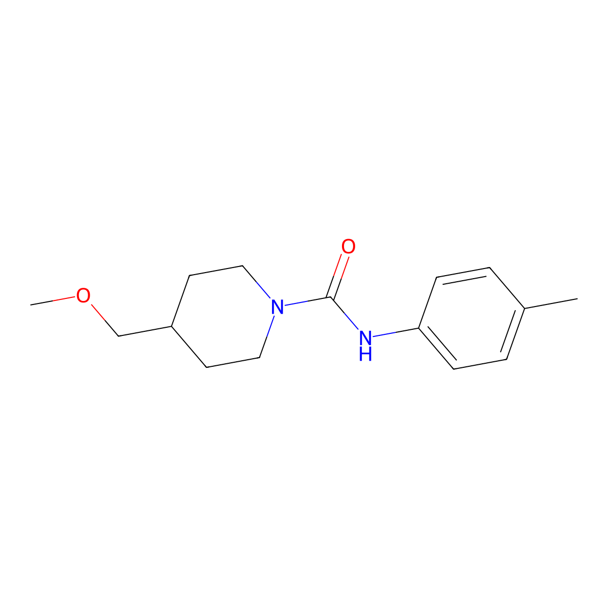 4-(methoxymethyl)-N-(4-methylphenyl)piperidine-1-carboxamide molecular structure, CAS 2329331-30-6