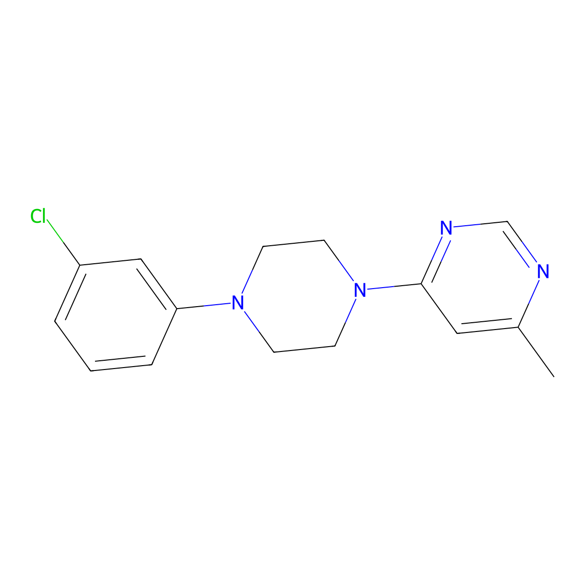4-[4-(3-Chlorophenyl)piperazin-1-yl]-6-methylpyrimidine molecular structure, CAS 2329332-44-5