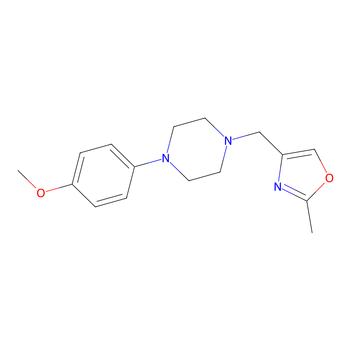 1-(4-Methoxyphenyl)-4-[(2-methyl-1,3-oxazol-4-yl)methyl]piperazine molecular structure, CAS 2329344-90-1