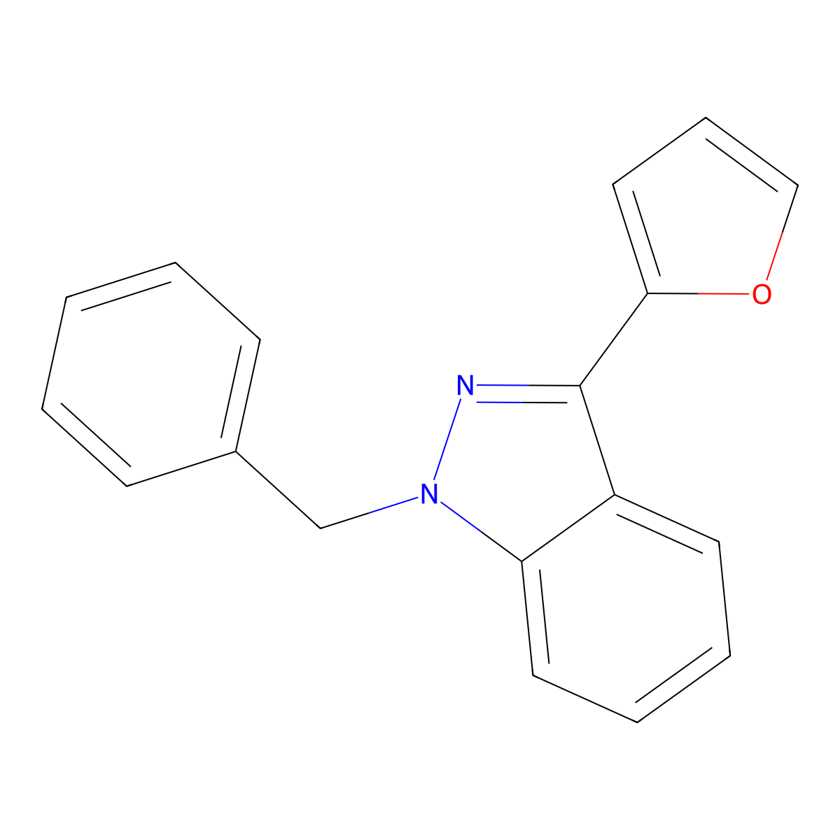 1-Benzyl-3-(furan-2-yl)-1H-indazole molecular structure, CAS 232935-04-5