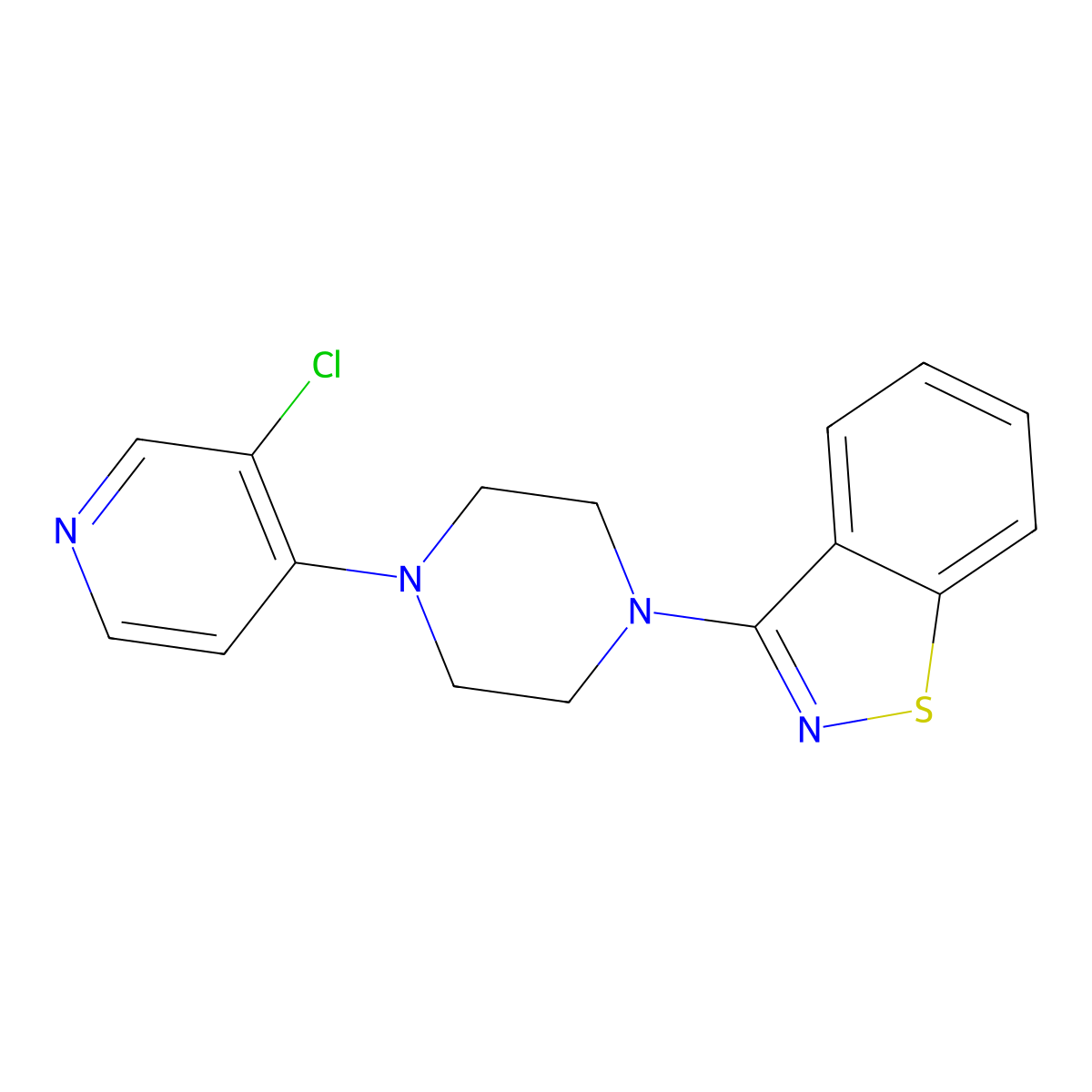 3-[4-(3-Chloropyridin-4-yl)piperazin-1-yl]-1,2-benzothiazole molecular structure, CAS 2329351-02-0