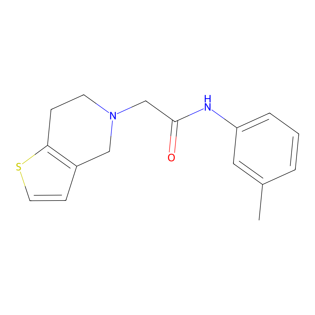 N-(3-methylphenyl)-2-{4H,5H,6H,7H-thieno[3,2-c]pyridin-5-yl}acetamide molecular structure, CAS 2329355-00-0