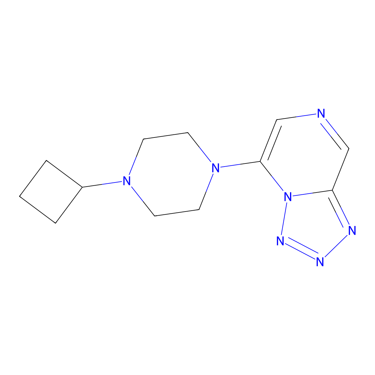 1-Cyclobutyl-4-{[1,2,3,4]tetrazolo[1,5-a]pyrazin-5-yl}piperazine molecular structure, CAS 2329356-44-5