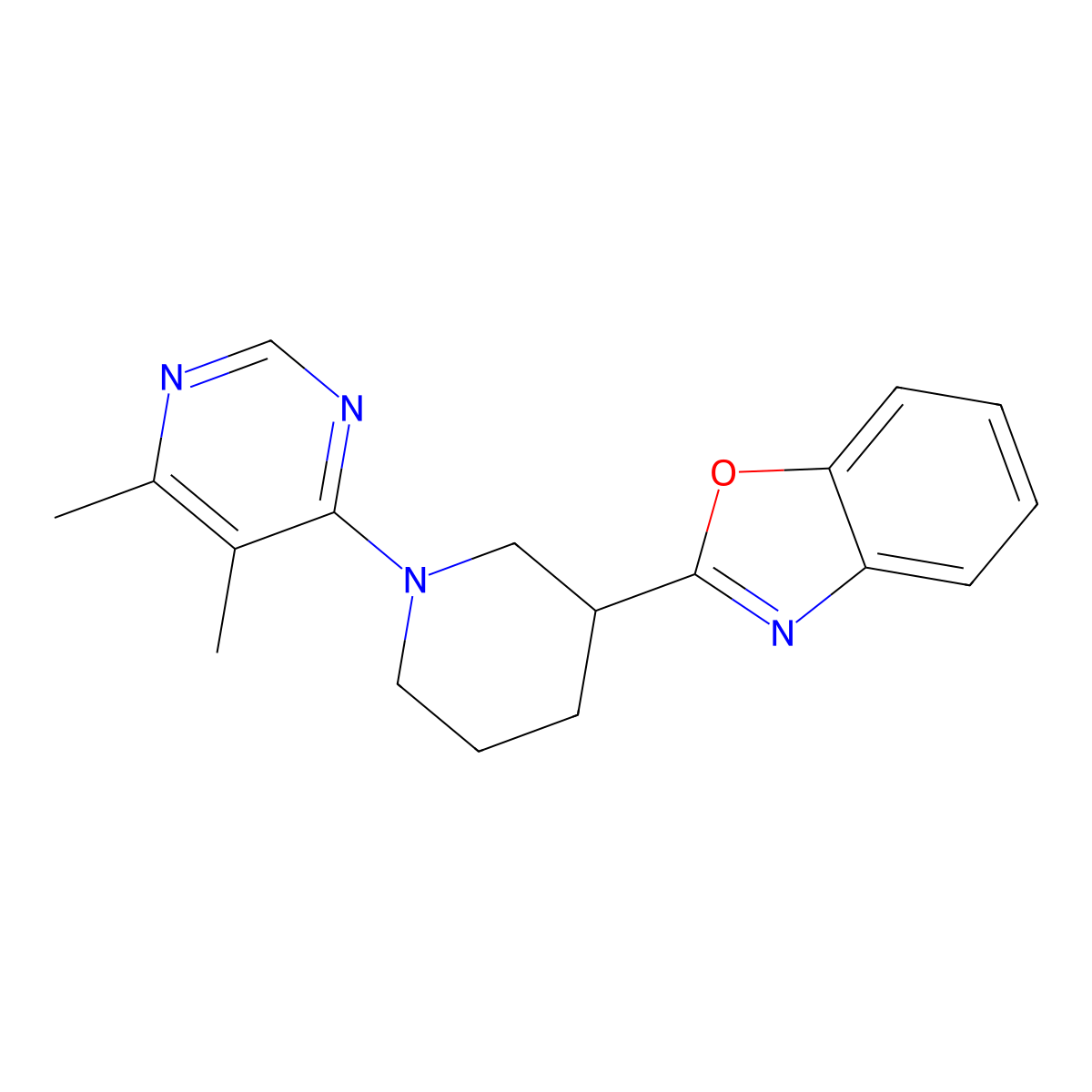 2-[1-(5,6-Dimethylpyrimidin-4-yl)piperidin-3-yl]-1,3-benzoxazole molecular structure, CAS 2329366-85-8